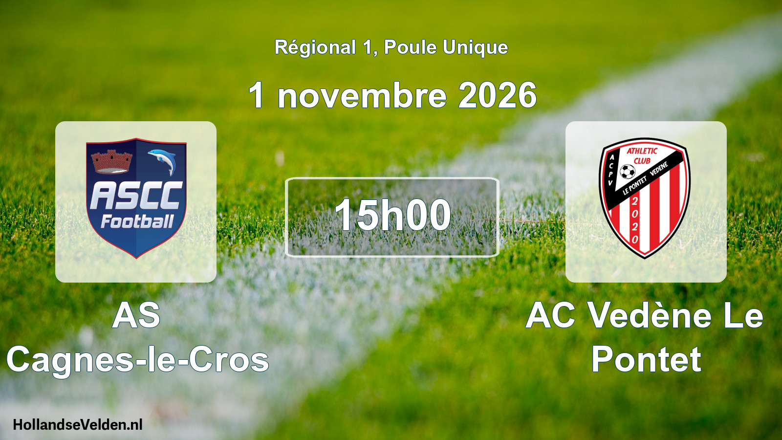 Geplande wedstrijd: AS Cagnes-le-Cros - AC Vedène Le Pontet (1 november 2026)