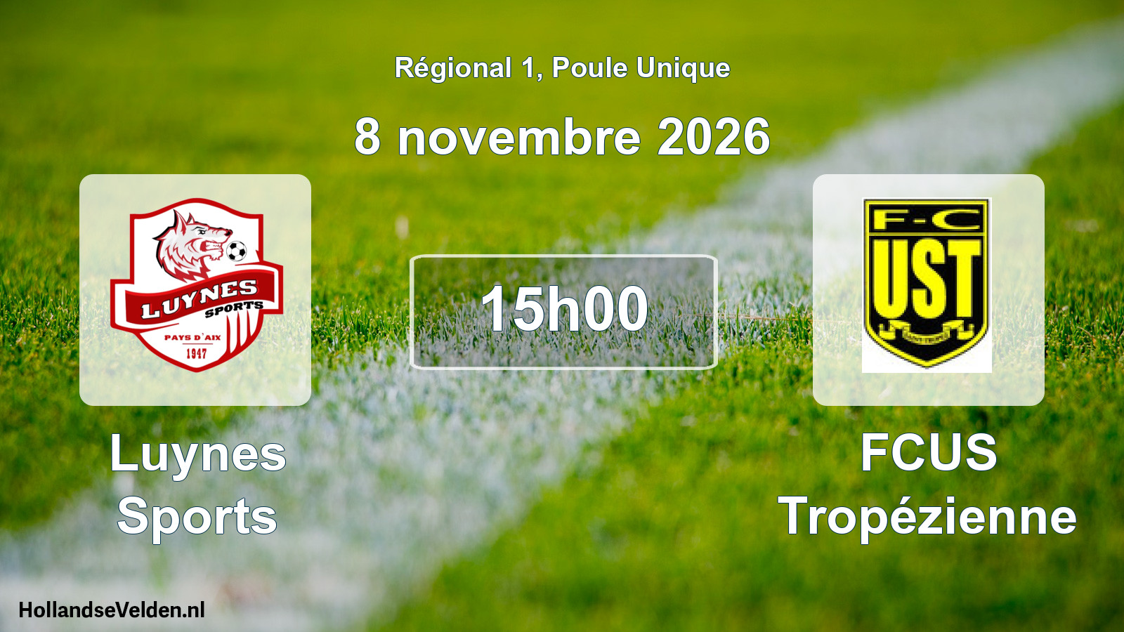 Match programmé: Luynes Sports - FCUS Tropézienne (8 novembre 2026)