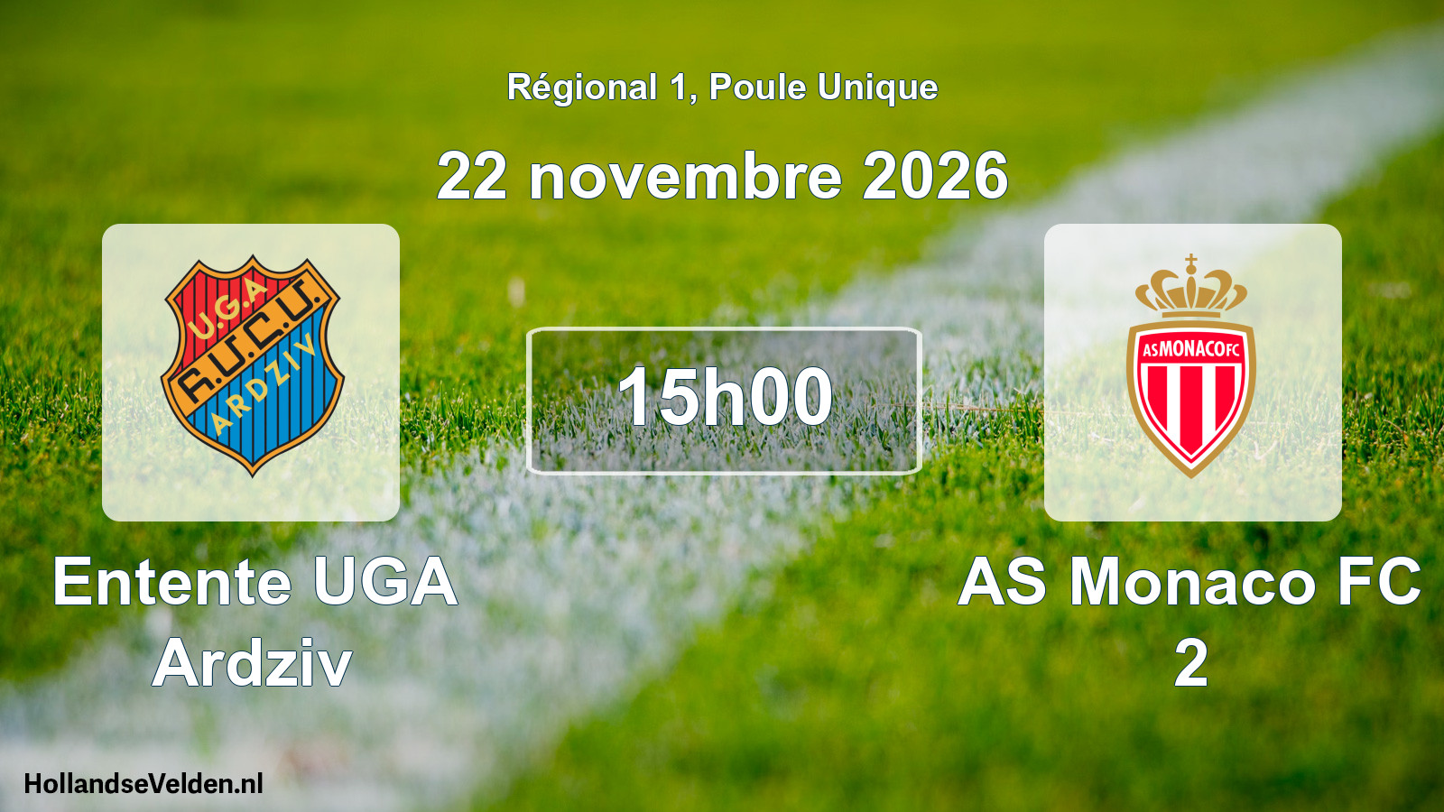 Scheduled Match: Entente UGA Ardziv - AS Monaco FC 2 (22 November 2026)