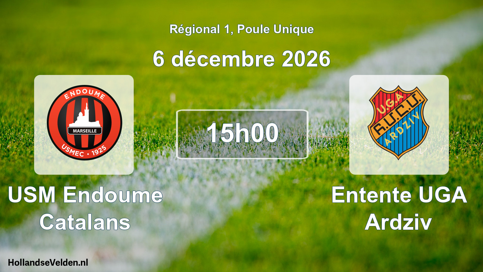 Match programmé: USM Endoume Catalans - Entente UGA Ardziv (6 décembre 2026)