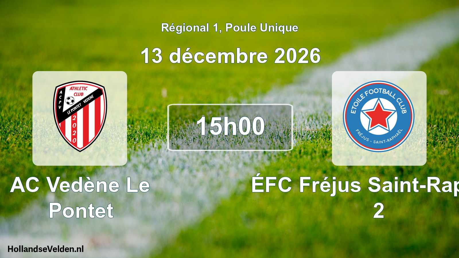 Scheduled Match: AC Vedène Le Pontet - ÉFC Fréjus Saint-Raphaël 2 (13 December 2026)