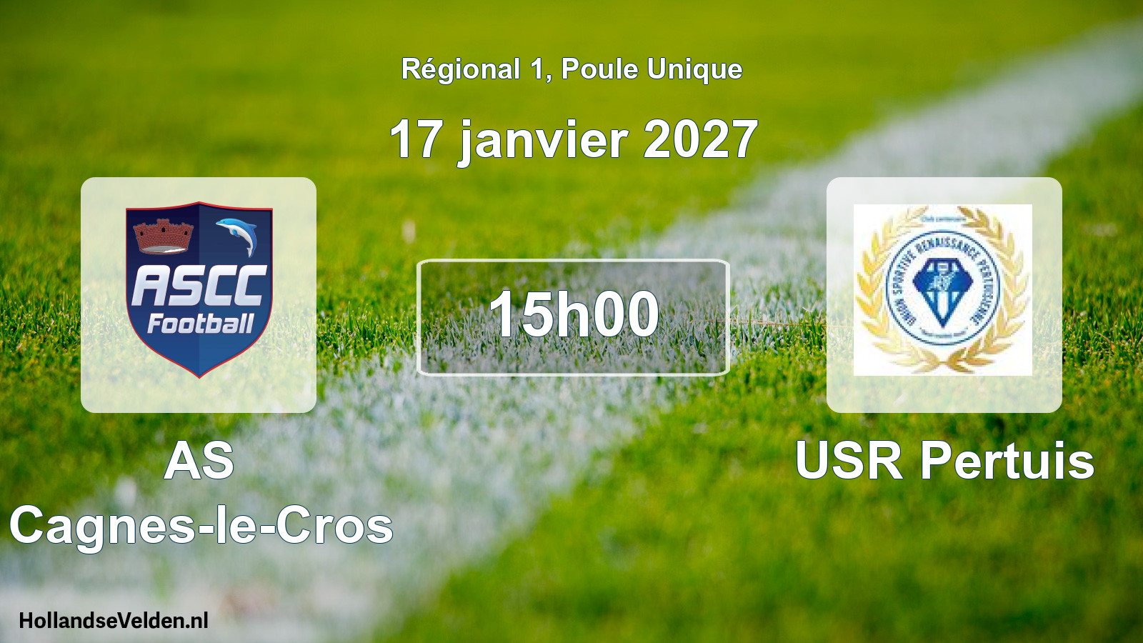 Geplande wedstrijd: AS Cagnes-le-Cros - USR Pertuis (17 januari 2027)
