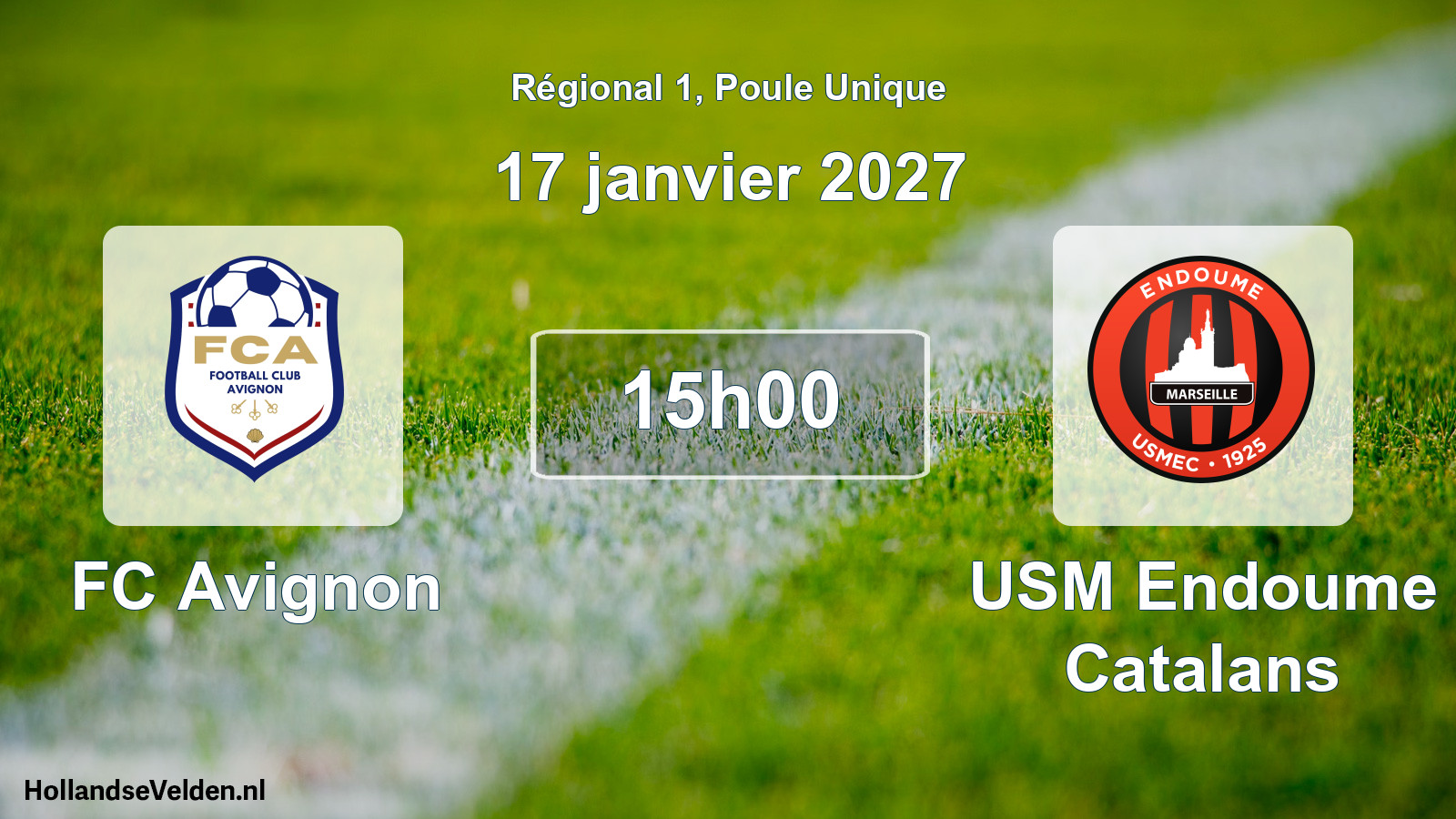 Geplande wedstrijd: FC Avignon - USM Endoume Catalans (17 januari 2027)