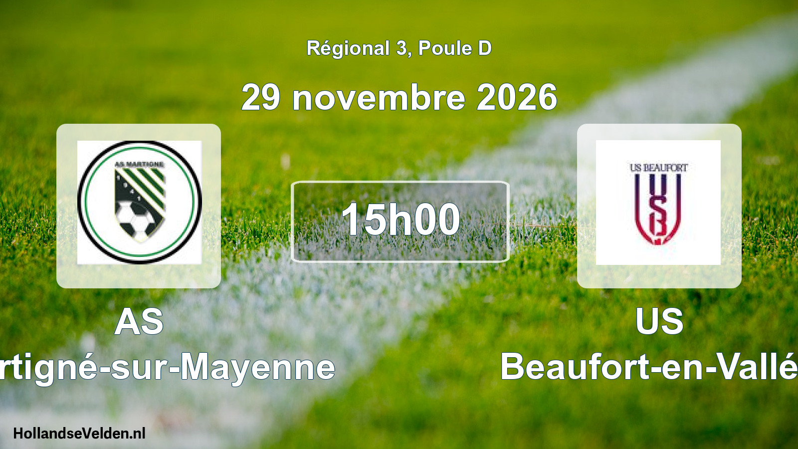 Scheduled Match: AS Martigné-sur-Mayenne - US Beaufort-en-Vallée (29 November 2026)