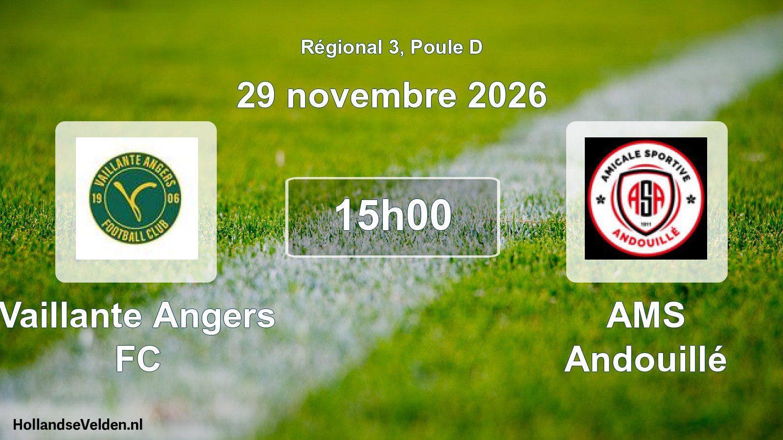 Match programmé: Vaillante Angers FC - AMS Andouillé (29 novembre 2026)