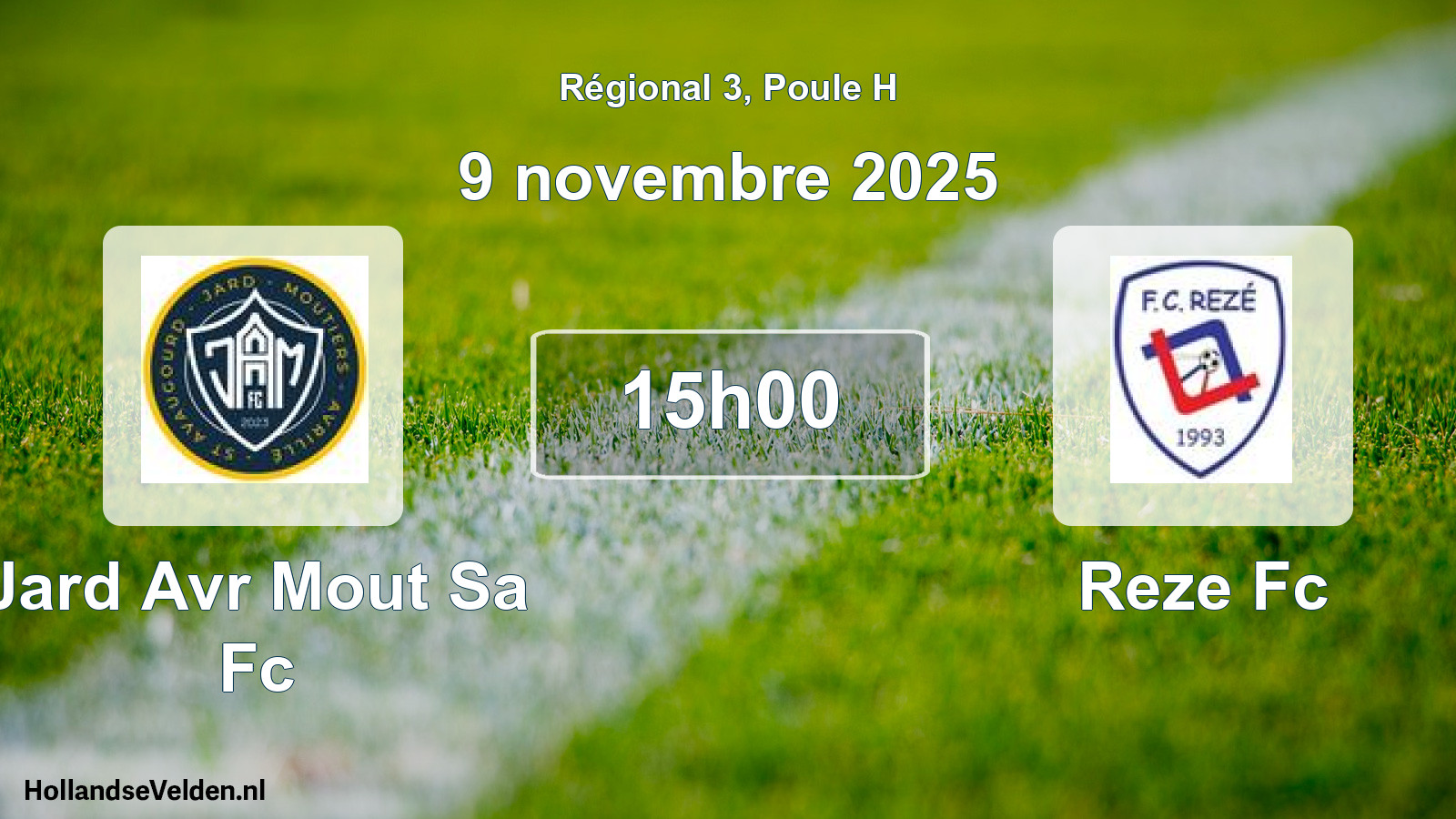 Geplande wedstrijd: Jard Avr Mout Sa Fc - Reze Fc (9 november 2025)