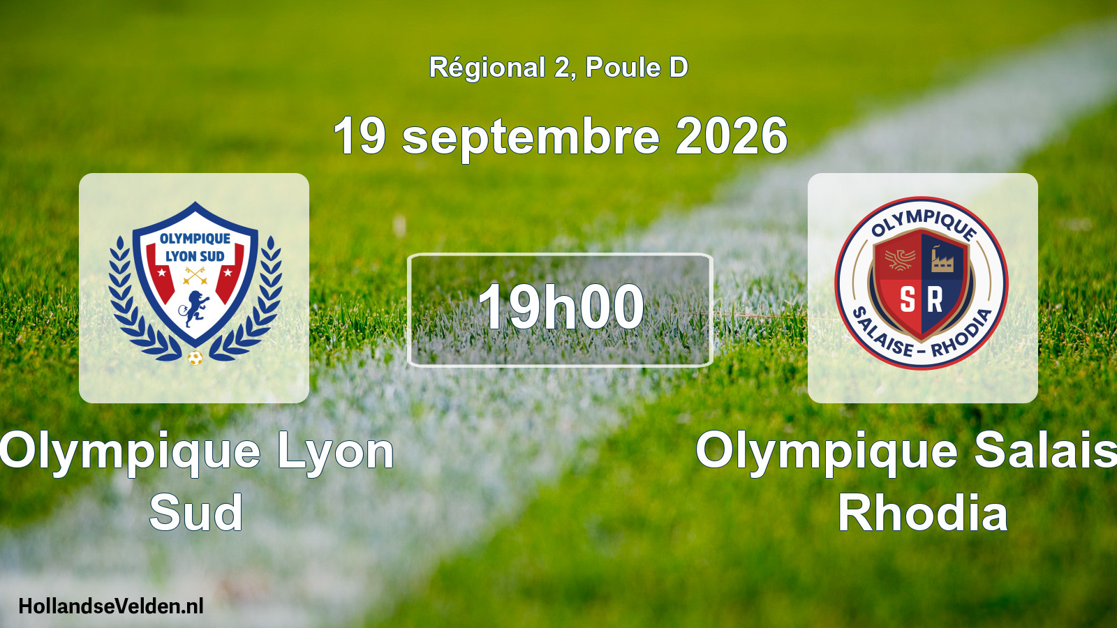 Match programmé: Olympique Lyon Sud - Olympique Salaise Rhodia (19 septembre 2026)