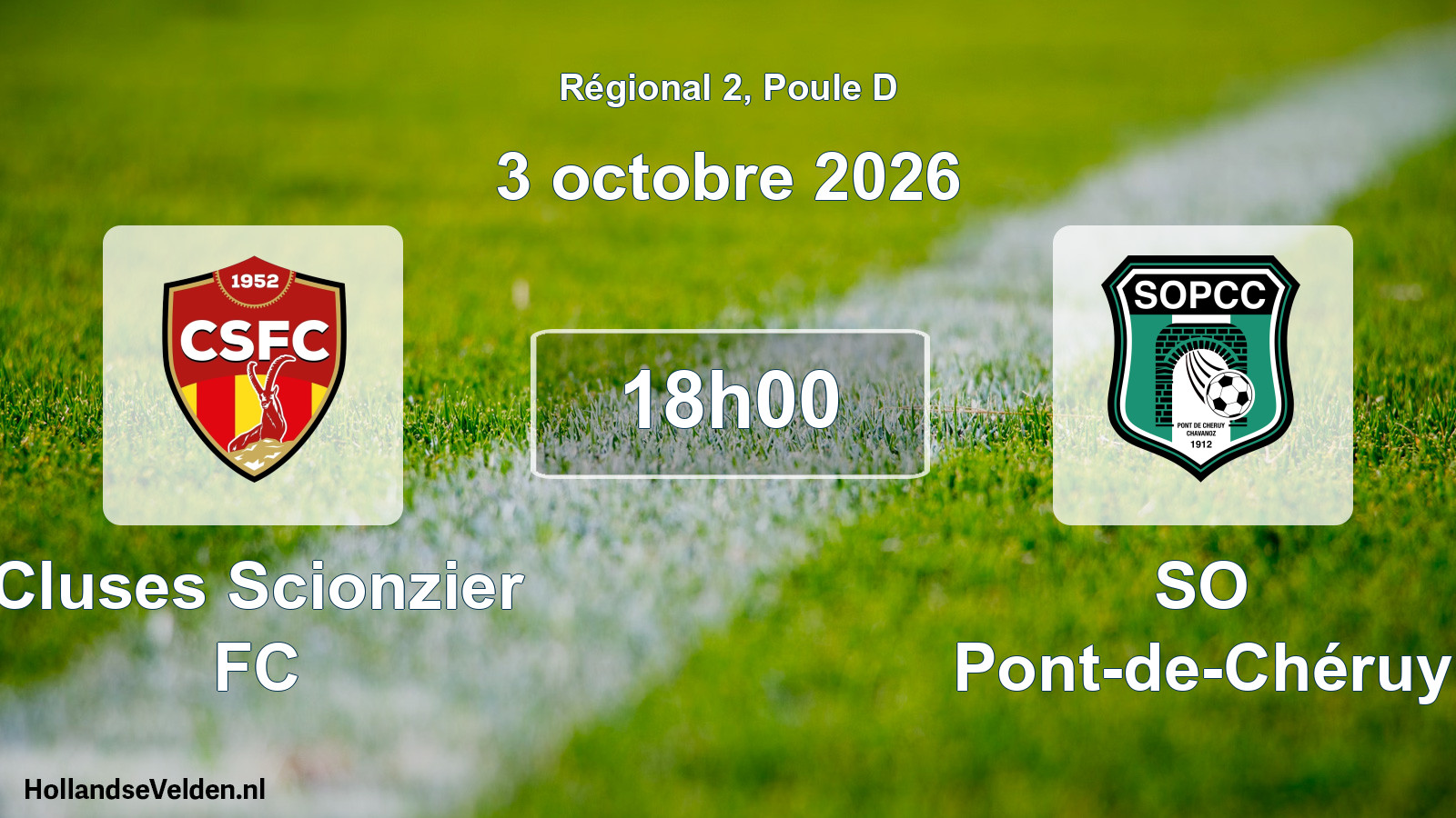 Match programmé: Cluses Scionzier FC - SO Pont-de-Chéruy (3 octobre 2026)