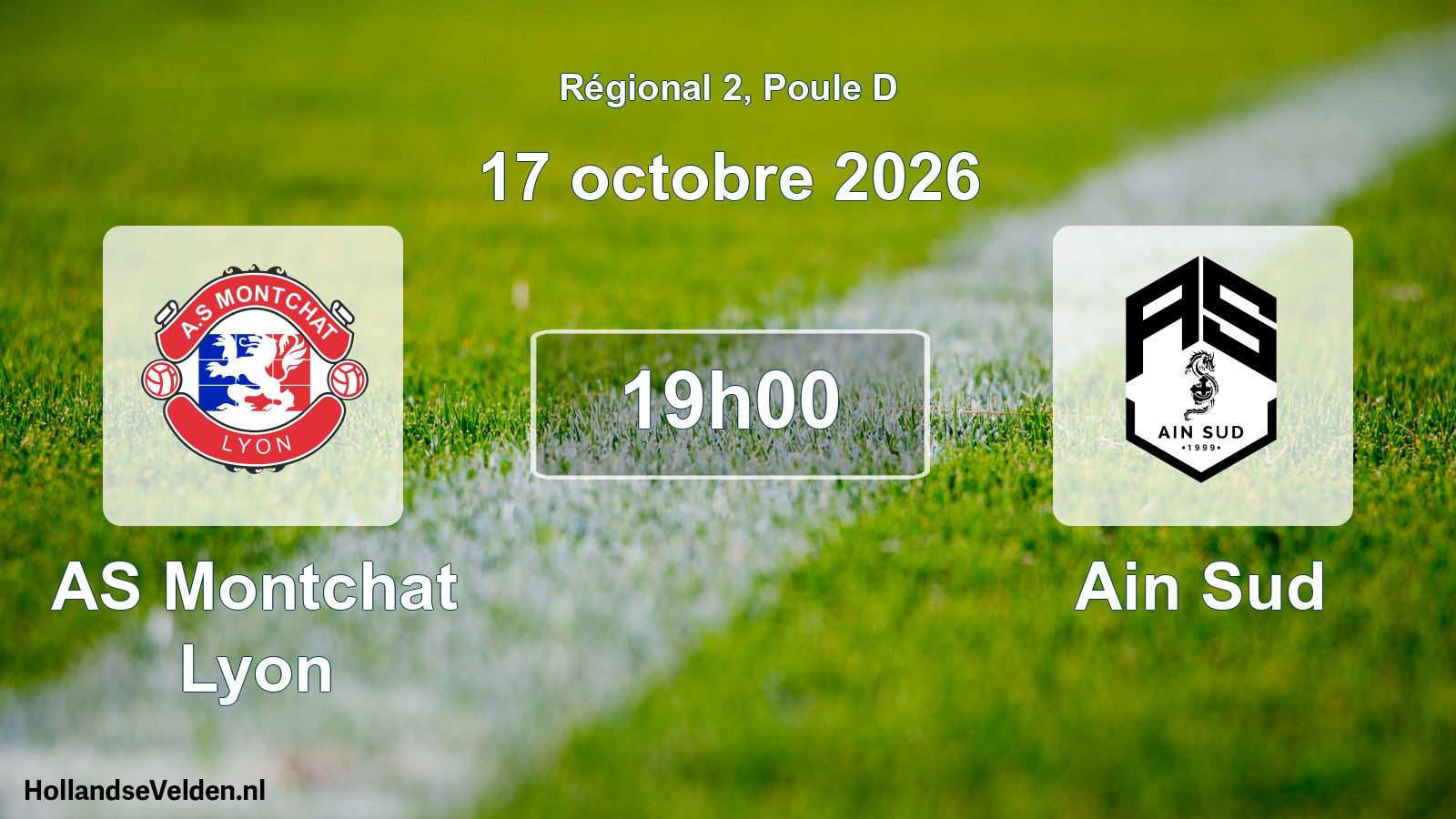 Match programmé: AS Montchat Lyon - Ain Sud (17 octobre 2026)