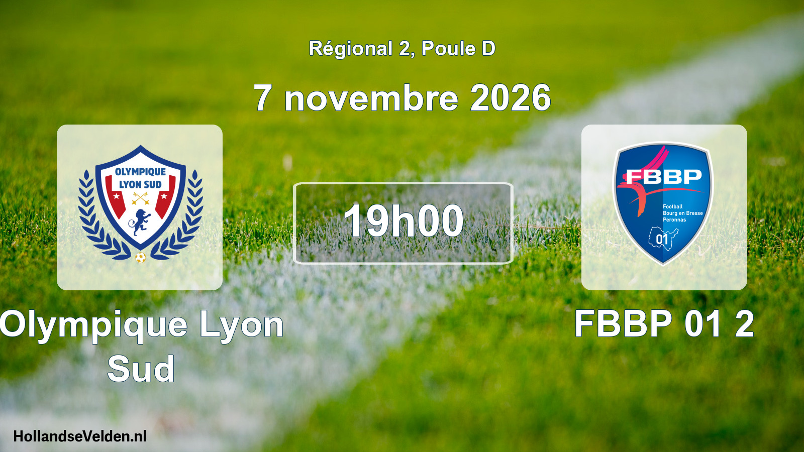 Scheduled Match: Olympique Lyon Sud - FBBP 01 2 (7 November 2026)