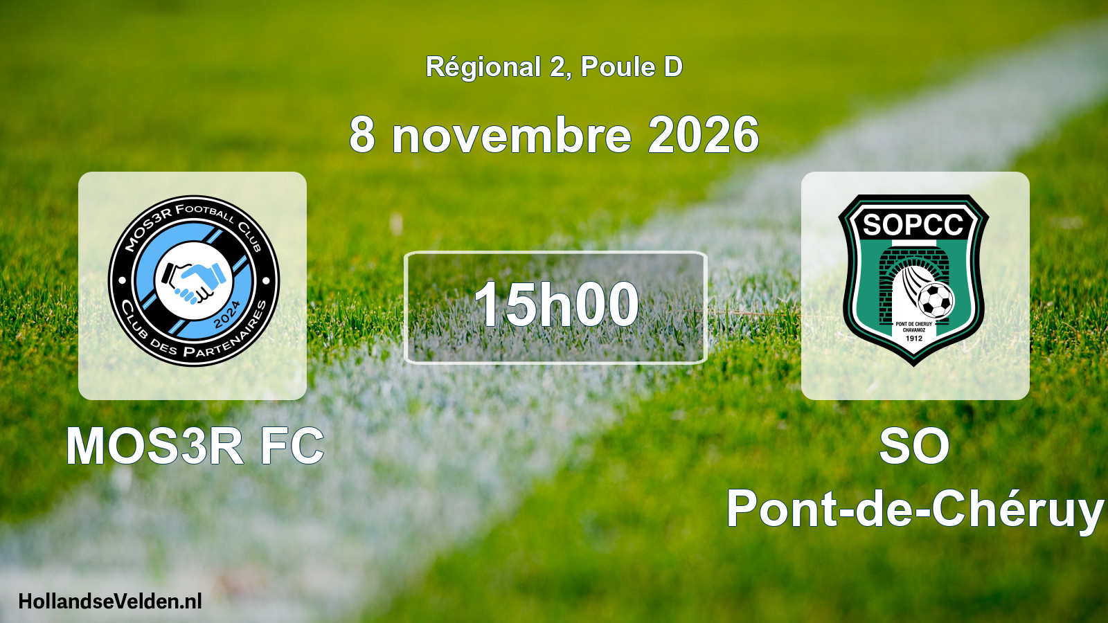 Match programmé: MOS3R FC - SO Pont-de-Chéruy (8 novembre 2026)