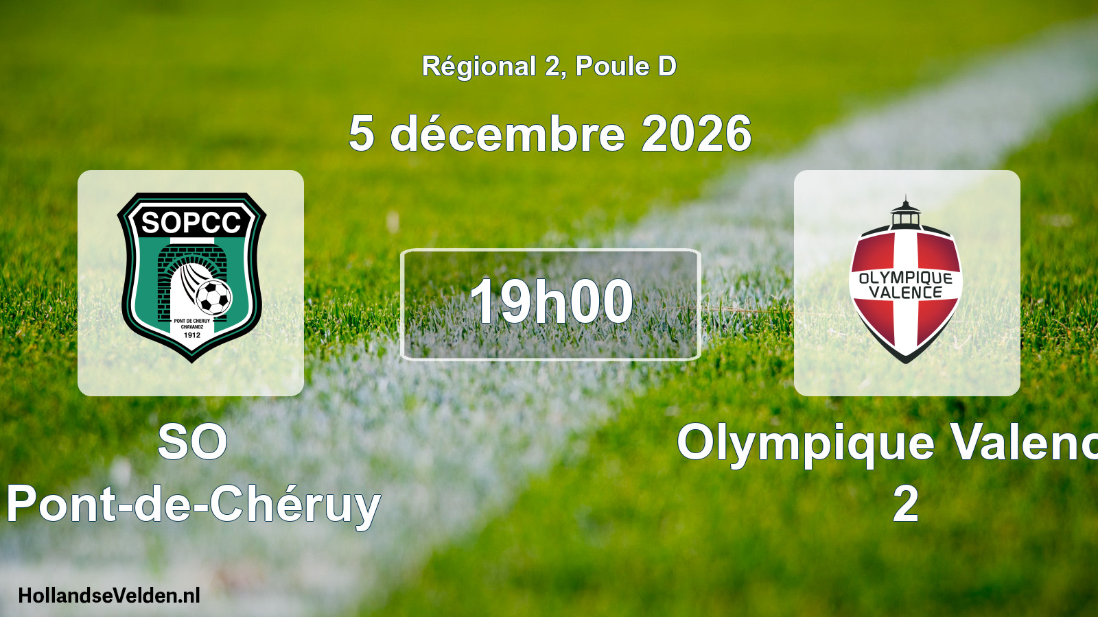 Match programmé: SO Pont-de-Chéruy - Olympique Valence 2 (5 décembre 2026)