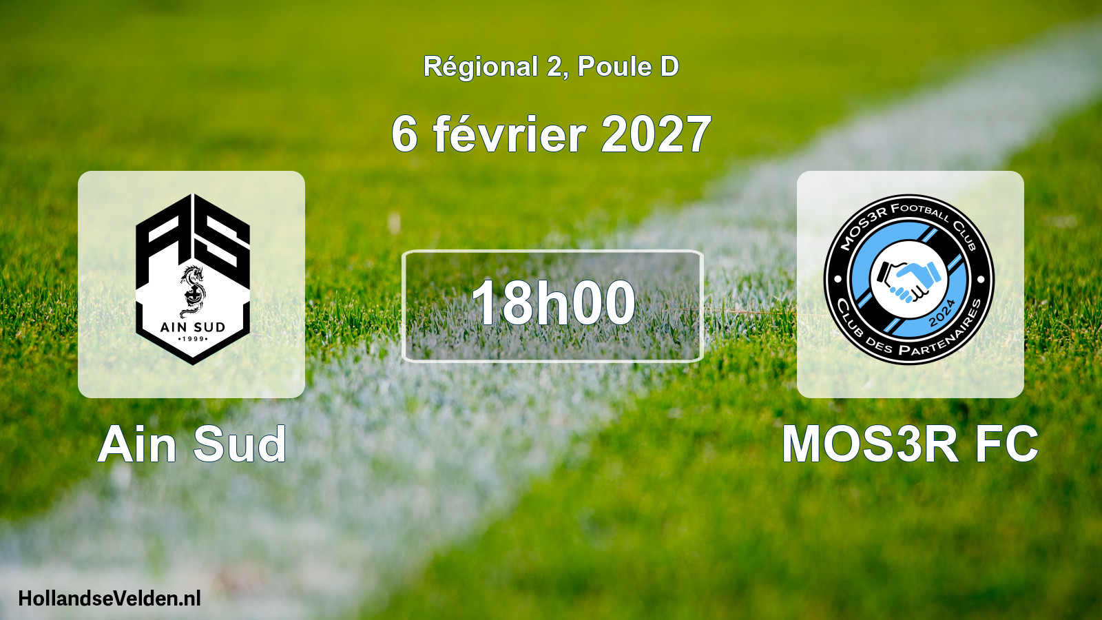 Match programmé: Ain Sud - MOS3R FC (6 février 2027)