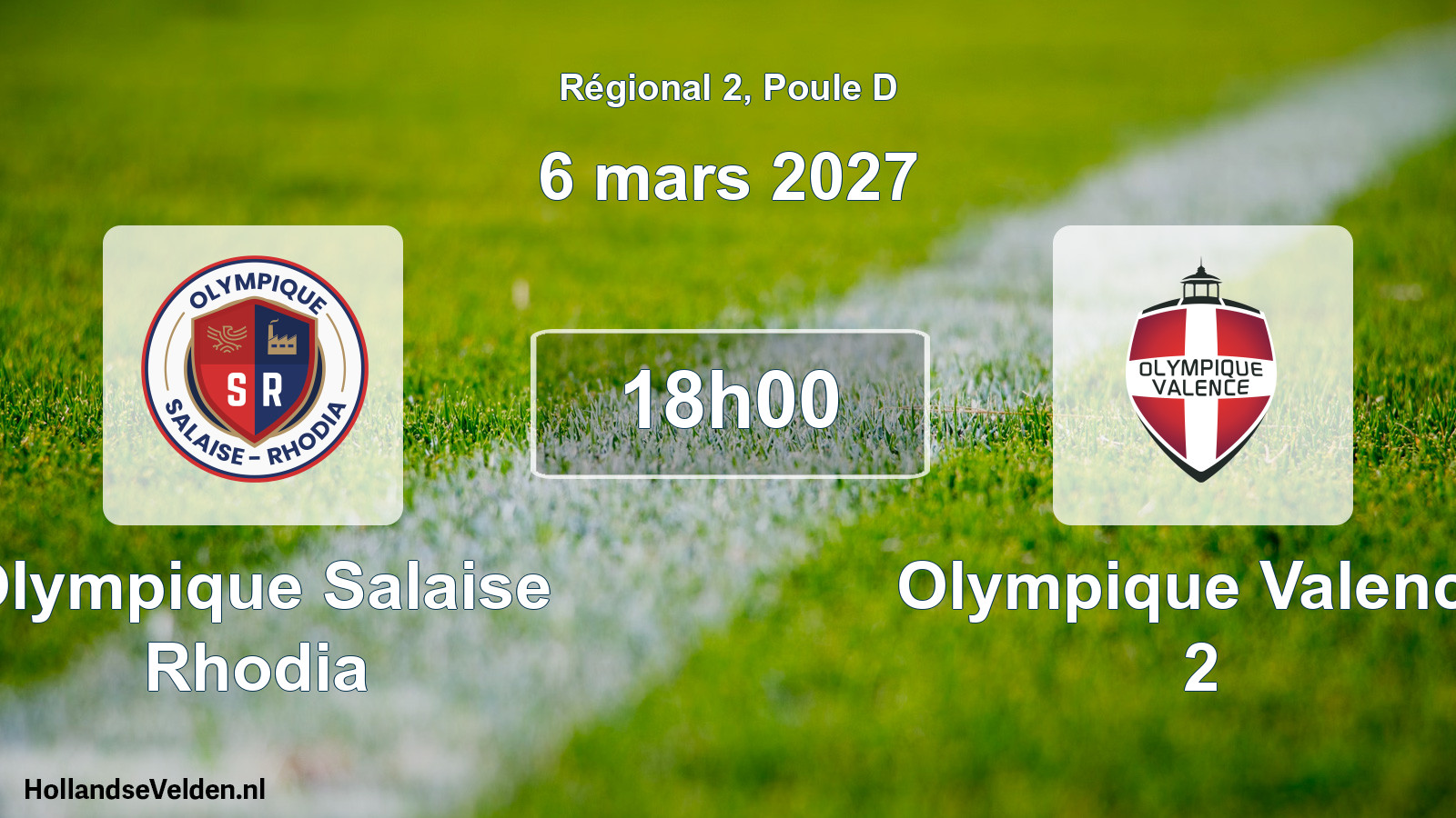 Match programmé: Olympique Salaise Rhodia - Olympique Valence 2 (6 mars 2027)