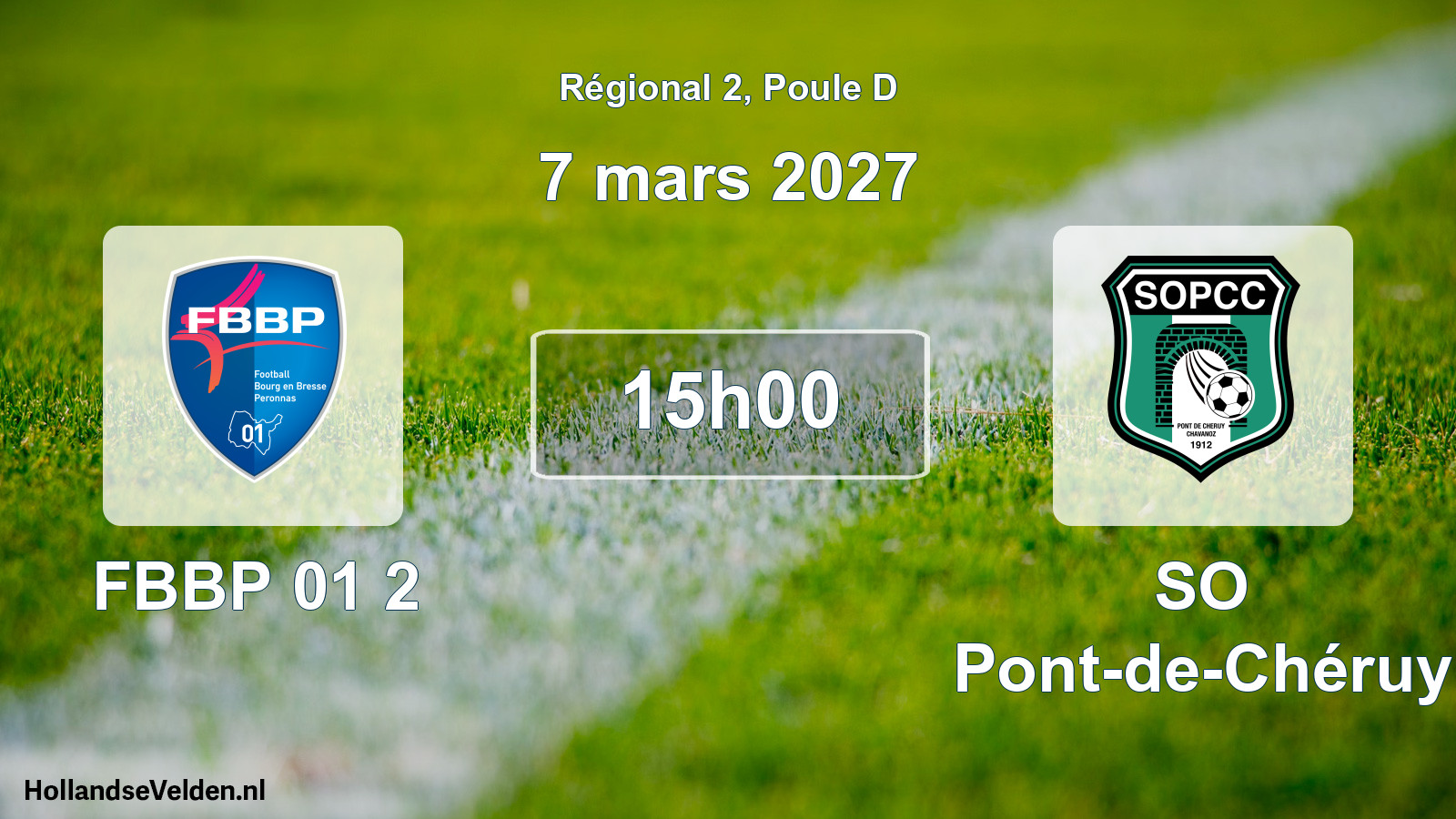 Geplande wedstrijd: FBBP 01 2 - SO Pont-de-Chéruy (7 maart 2027)