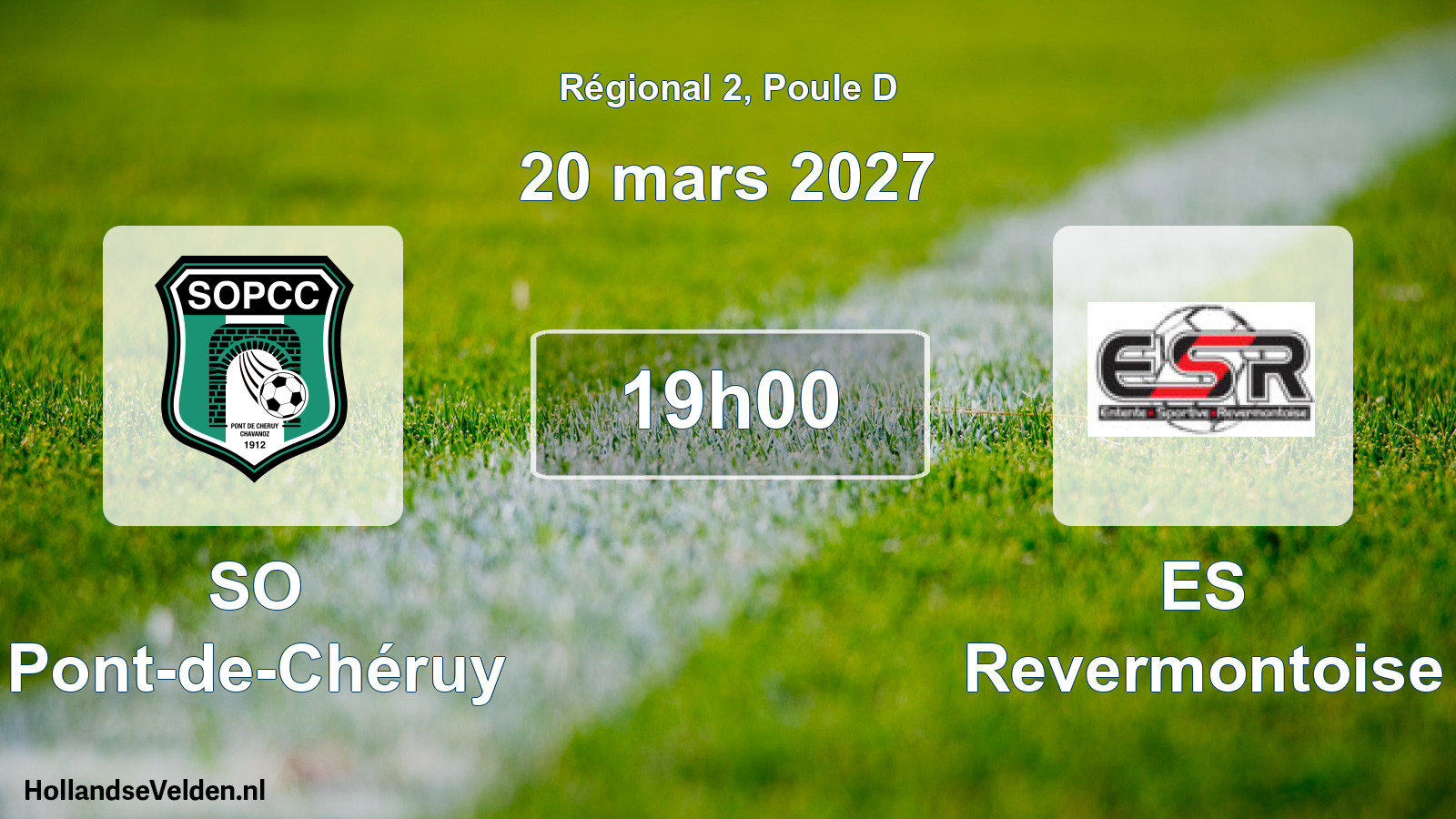 Match programmé: SO Pont-de-Chéruy - ES Revermontoise (20 mars 2027)