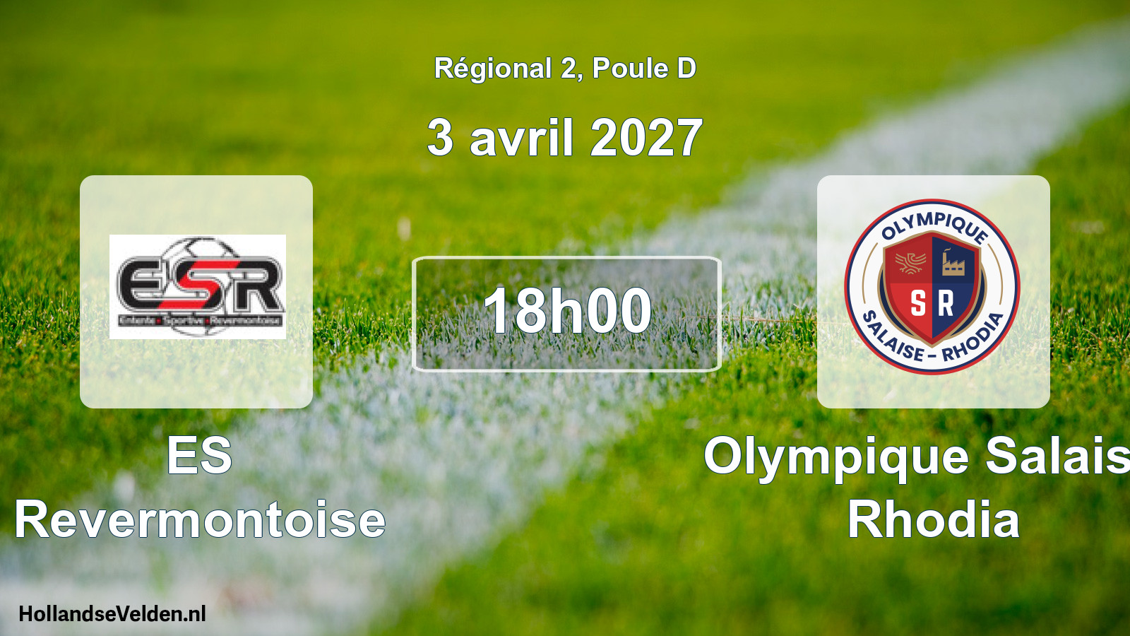 Match programmé: ES Revermontoise - Olympique Salaise Rhodia (3 avril 2027)