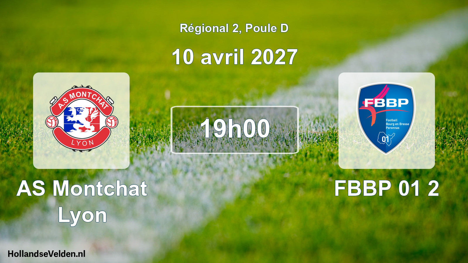 Match programmé: AS Montchat Lyon - FBBP 01 2 (10 avril 2027)