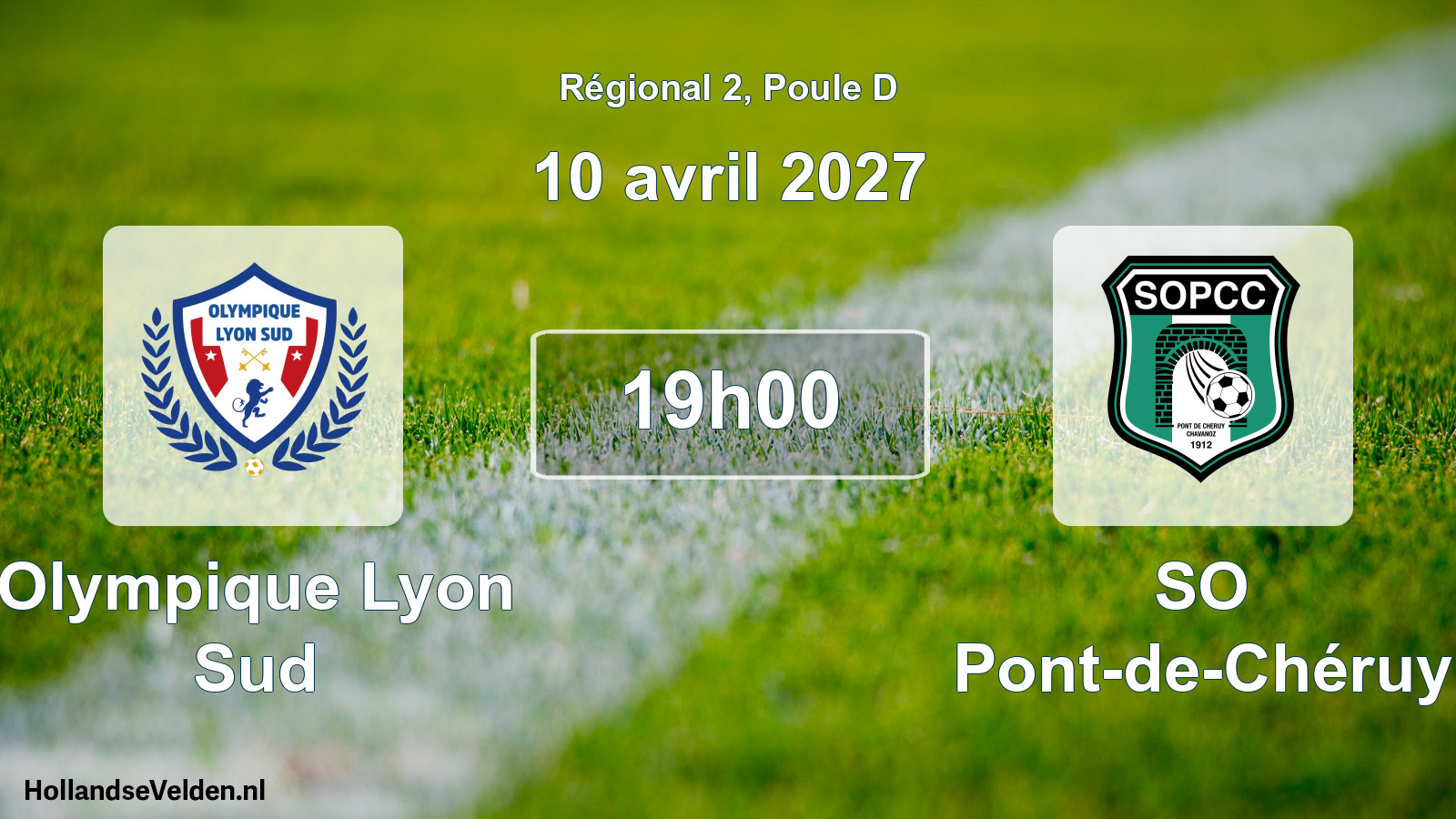 Match programmé: Olympique Lyon Sud - SO Pont-de-Chéruy (10 avril 2027)