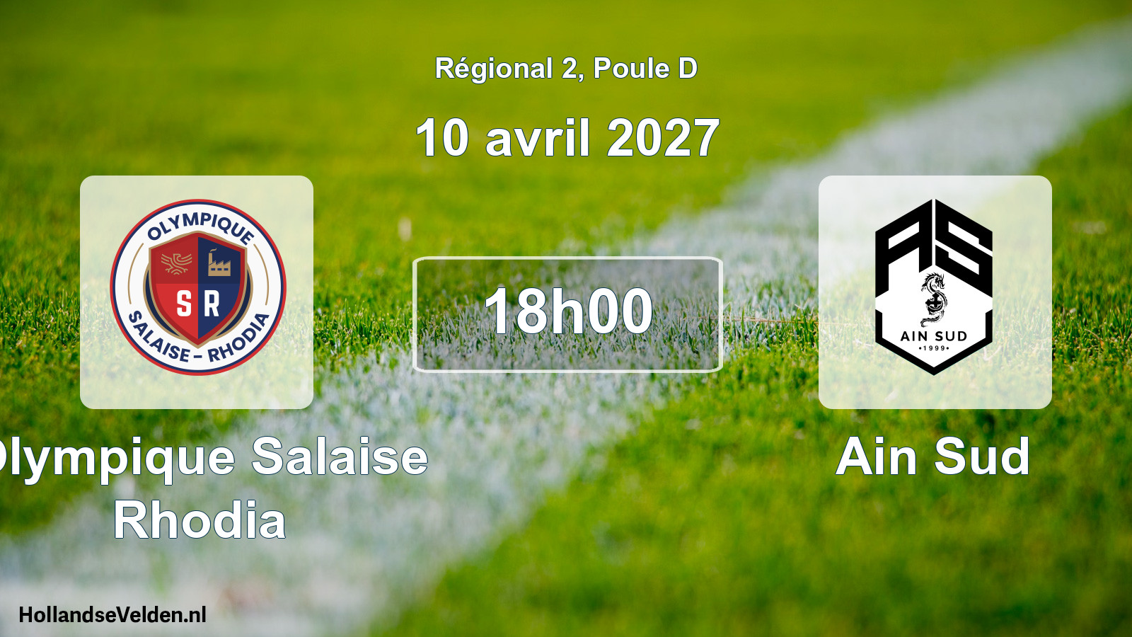 Match programmé: Olympique Salaise Rhodia - Ain Sud (10 avril 2027)