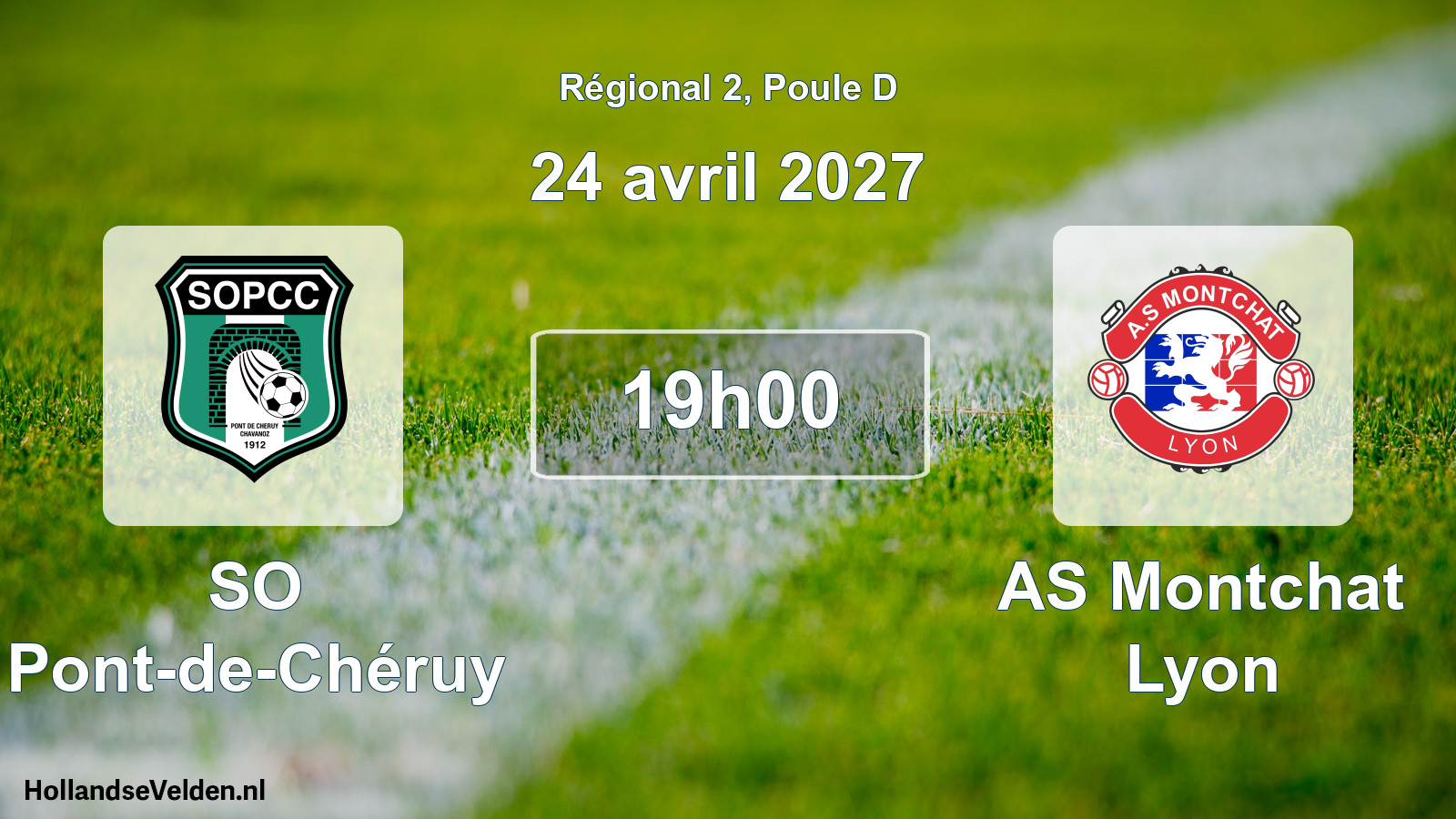 Match programmé: SO Pont-de-Chéruy - AS Montchat Lyon (24 avril 2027)
