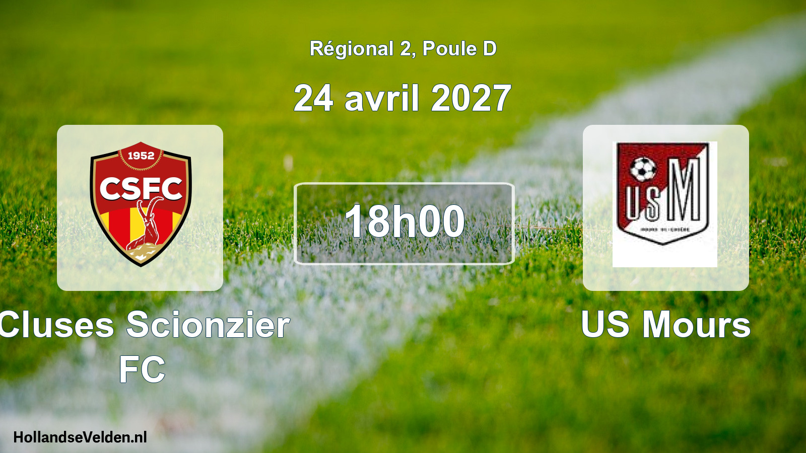 Match programmé: Cluses Scionzier FC - US Mours (24 avril 2027)