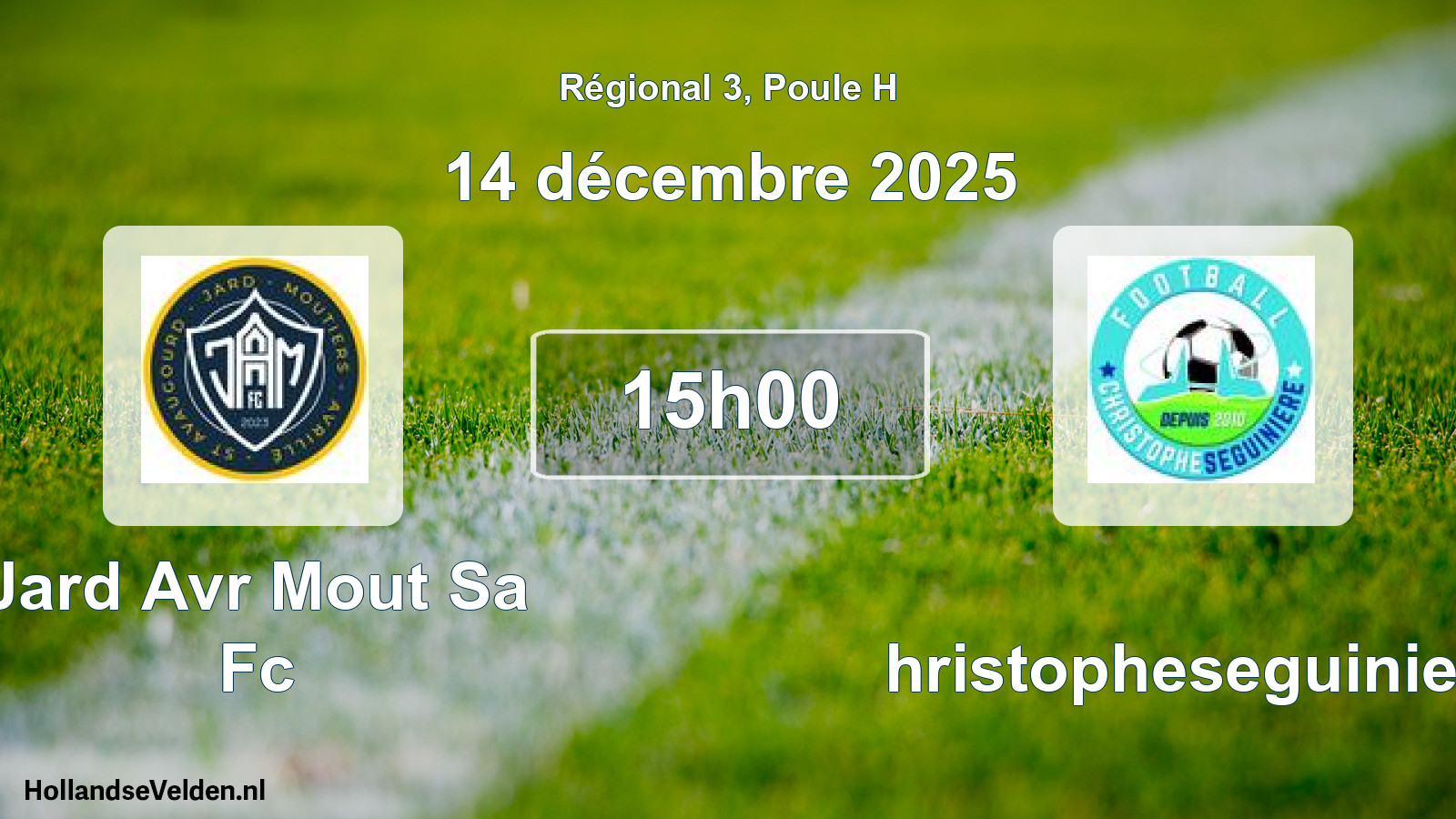 Geplande wedstrijd: Jard Avr Mout Sa Fc - Christopheseguiniere (14 décembre 2025)