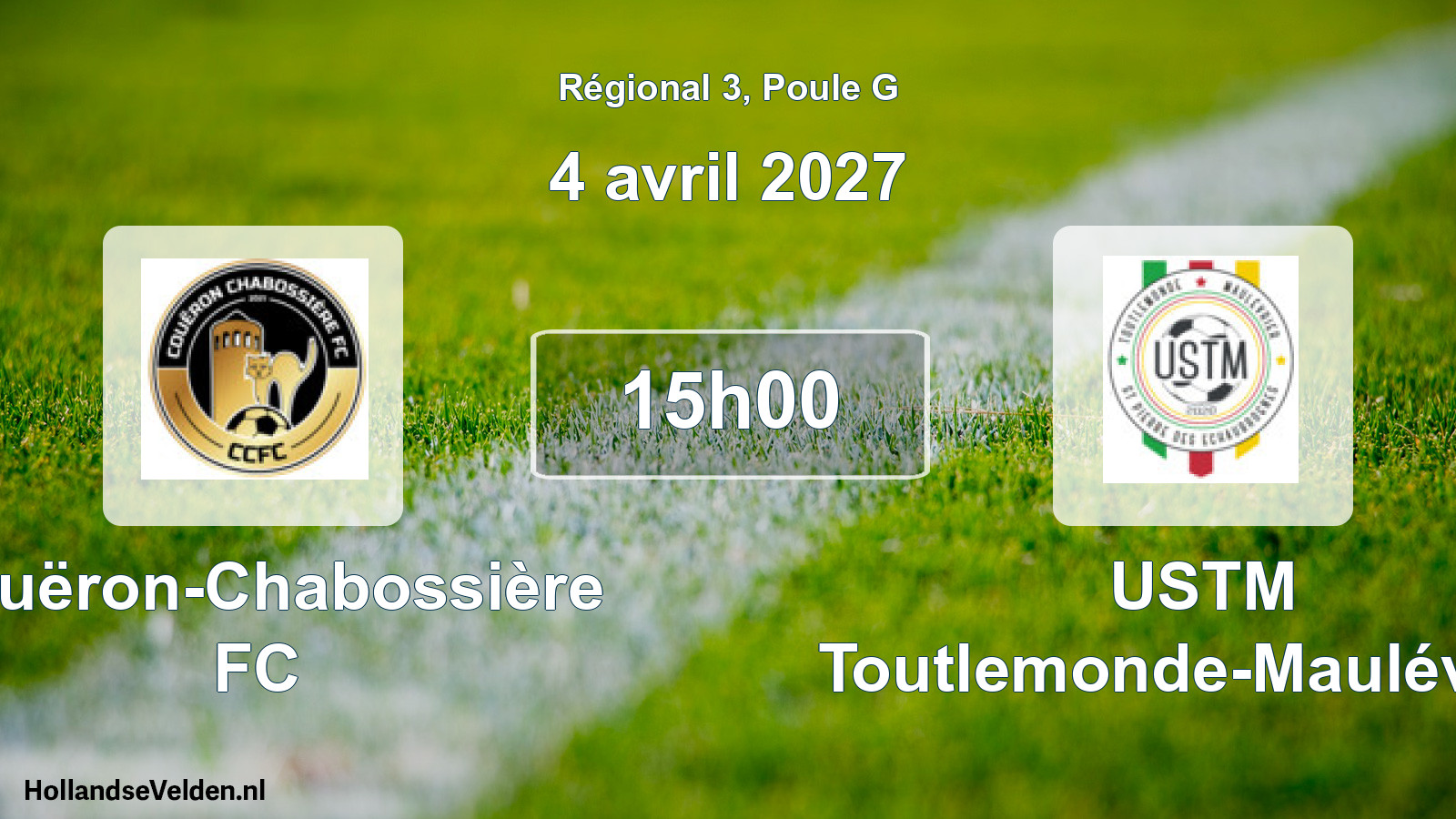 Geplande wedstrijd: Couëron-Chabossière FC - USTM Toutlemonde-Maulévrier (4 april 2027)