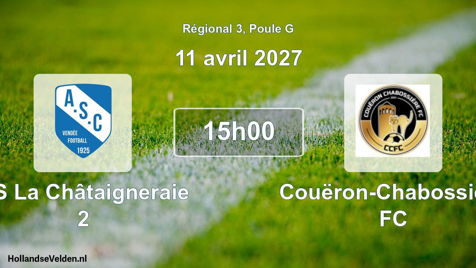 Scheduled Match: AS La Châtaigneraie 2 - Couëron-Chabossière FC (11 April 2027)