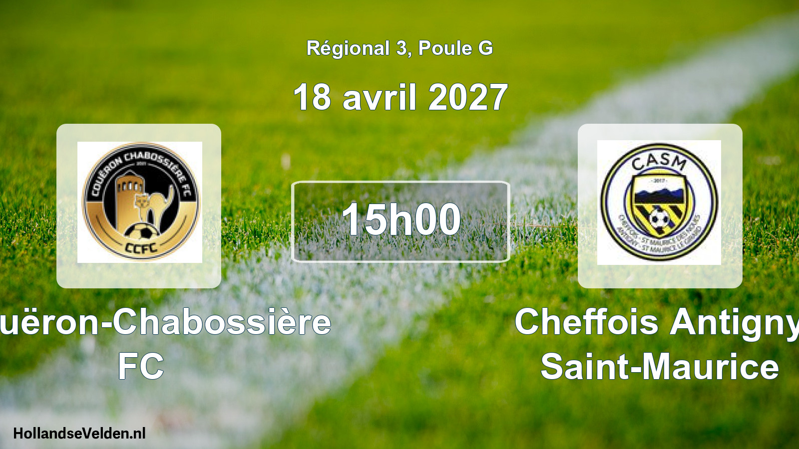Scheduled Match: Couëron-Chabossière FC - Cheffois Antigny Saint-Maurice (18 April 2027)