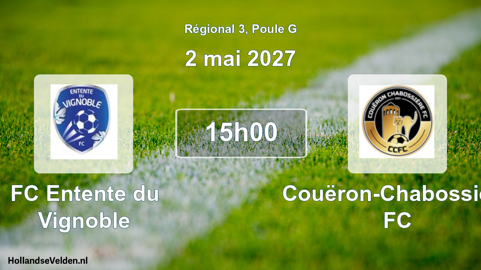 Geplande wedstrijd: FC Entente du Vignoble - Couëron-Chabossière FC (2 mei 2027)