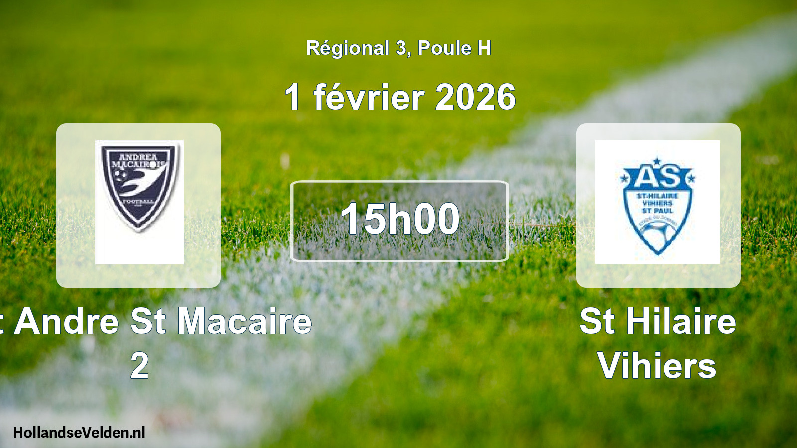 Geplande wedstrijd: St Andre St Macaire 2 - St Hilaire Vihiers (1 février 2026)