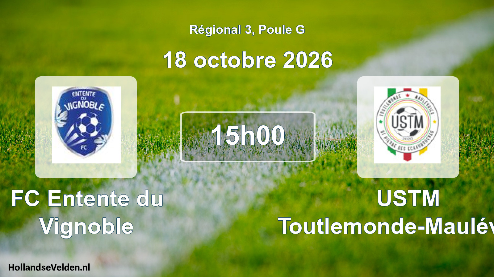 Scheduled Match: FC Entente du Vignoble - USTM Toutlemonde-Maulévrier (18 October 2026)