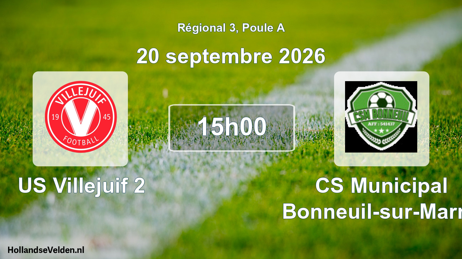 Scheduled Match: US Villejuif 2 - CS Municipal Bonneuil-sur-Marne (20 September 2026)