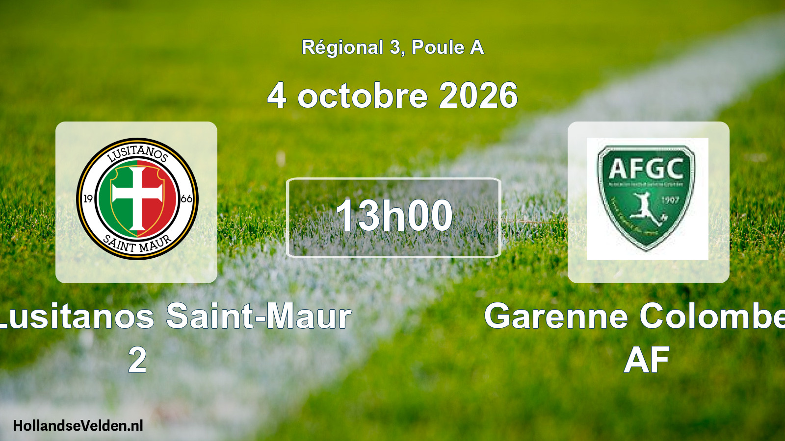 Scheduled Match: US Lusitanos Saint-Maur 2 - Garenne Colombes AF (4 October 2026)