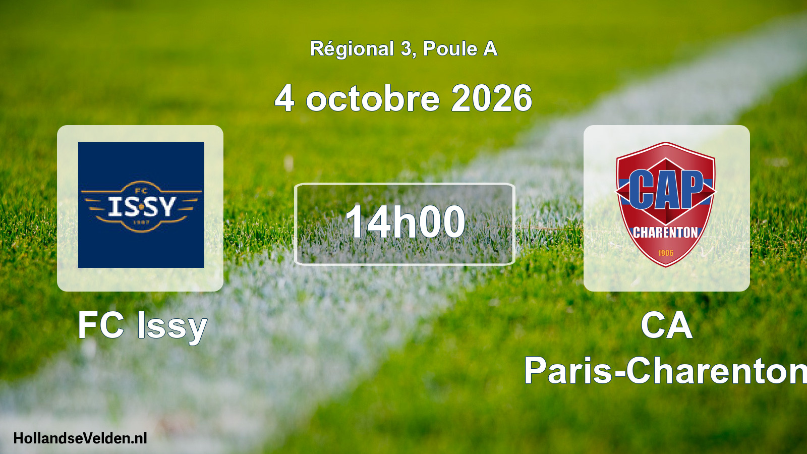 Geplande wedstrijd: FC Issy - CA Paris-Charenton (4 oktober 2026)