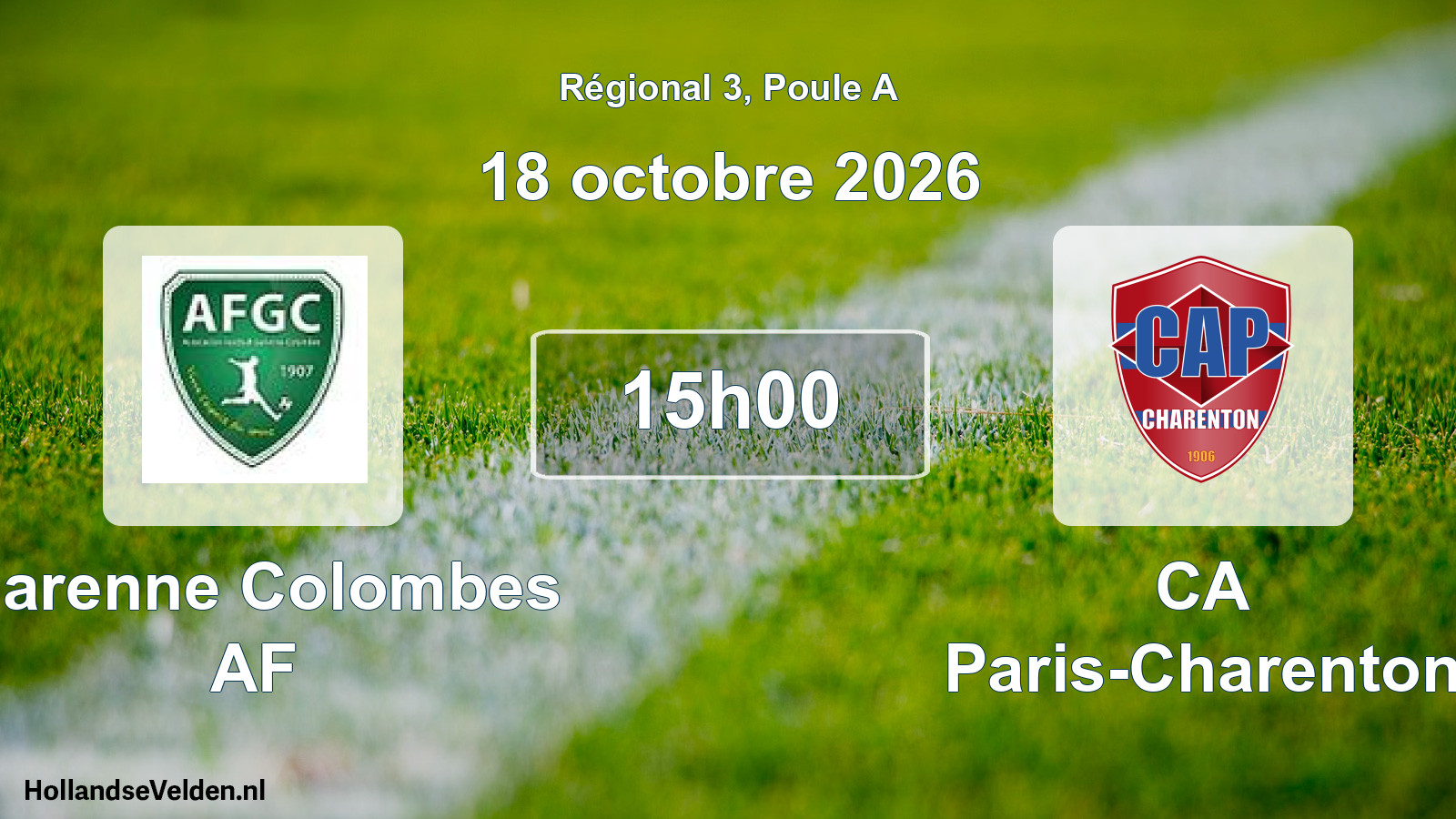 Scheduled Match: Garenne Colombes AF - CA Paris-Charenton (18 October 2026)