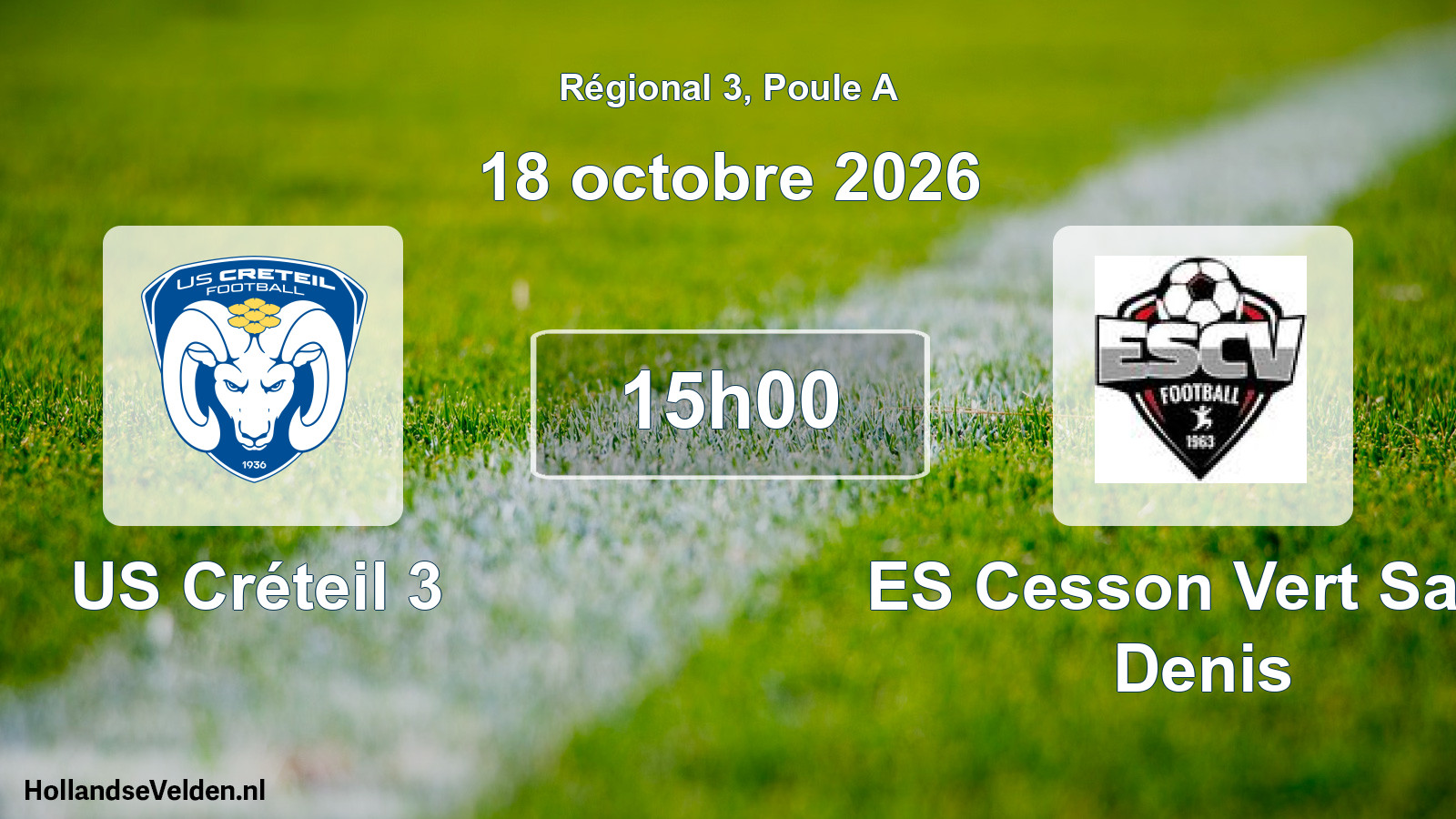 Geplande wedstrijd: US Créteil 3 - ES Cesson Vert Saint Denis (18 oktober 2026)