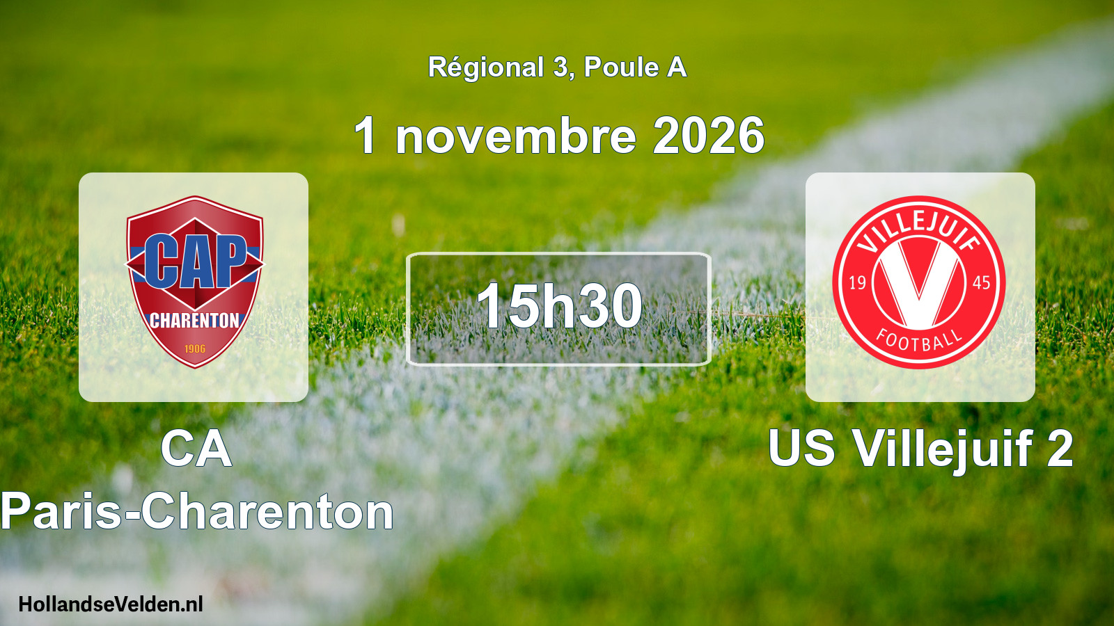 Scheduled Match: CA Paris-Charenton - US Villejuif 2 (1 November 2026)