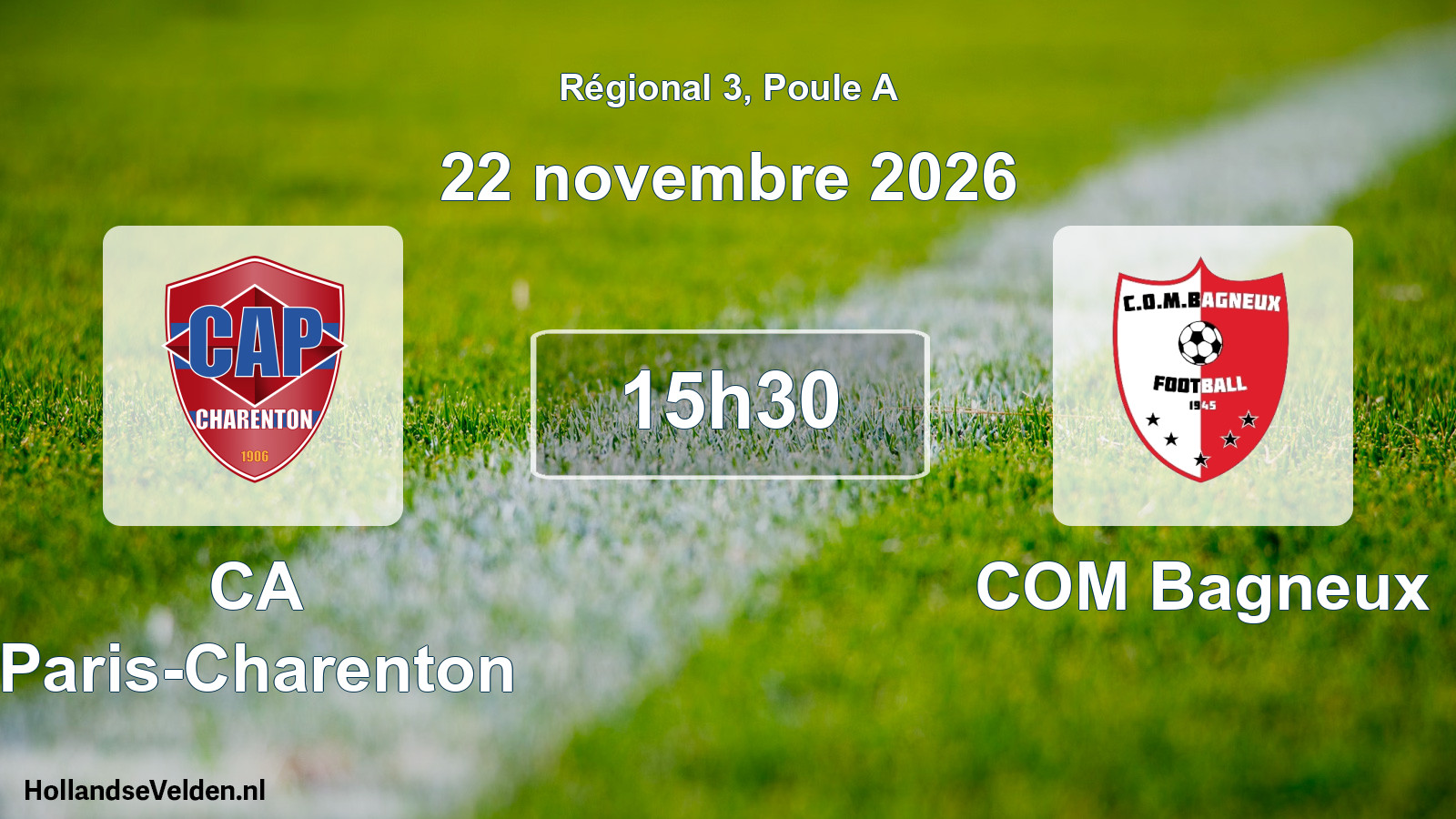 Scheduled Match: CA Paris-Charenton - COM Bagneux (22 November 2026)