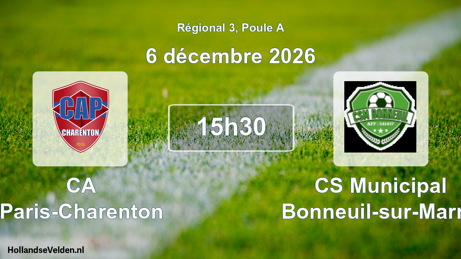 Scheduled Match: CA Paris-Charenton - CS Municipal Bonneuil-sur-Marne (6 December 2026)
