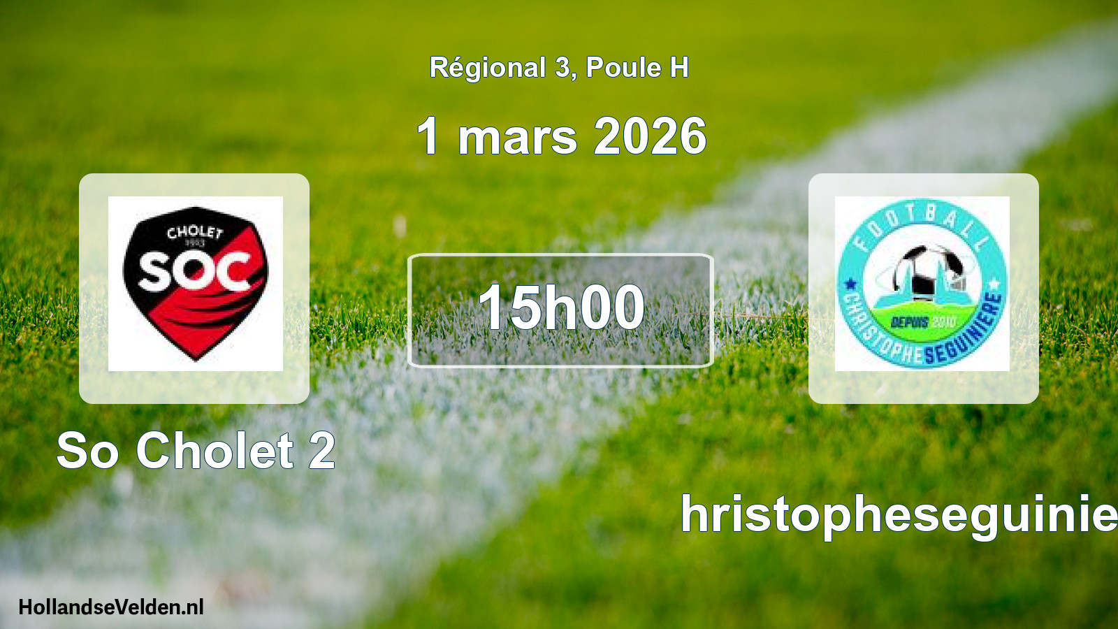 Geplande wedstrijd: So Cholet 2 - Christopheseguiniere (1 mars 2026)