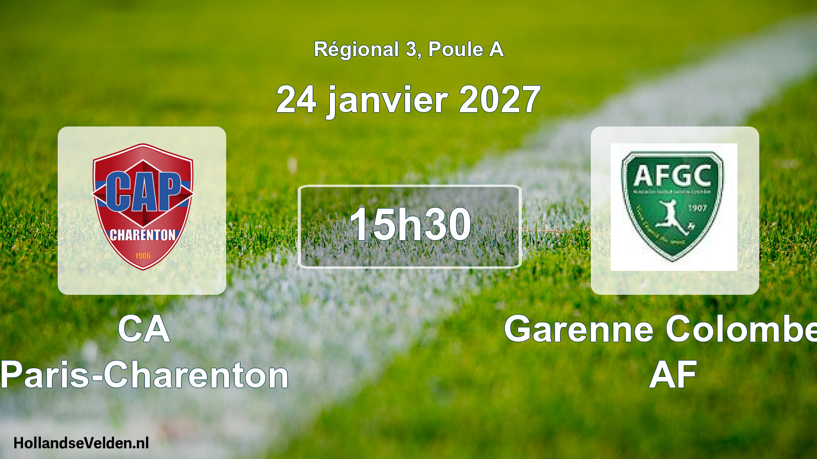 Match programmé: CA Paris-Charenton - Garenne Colombes AF (24 janvier 2027)