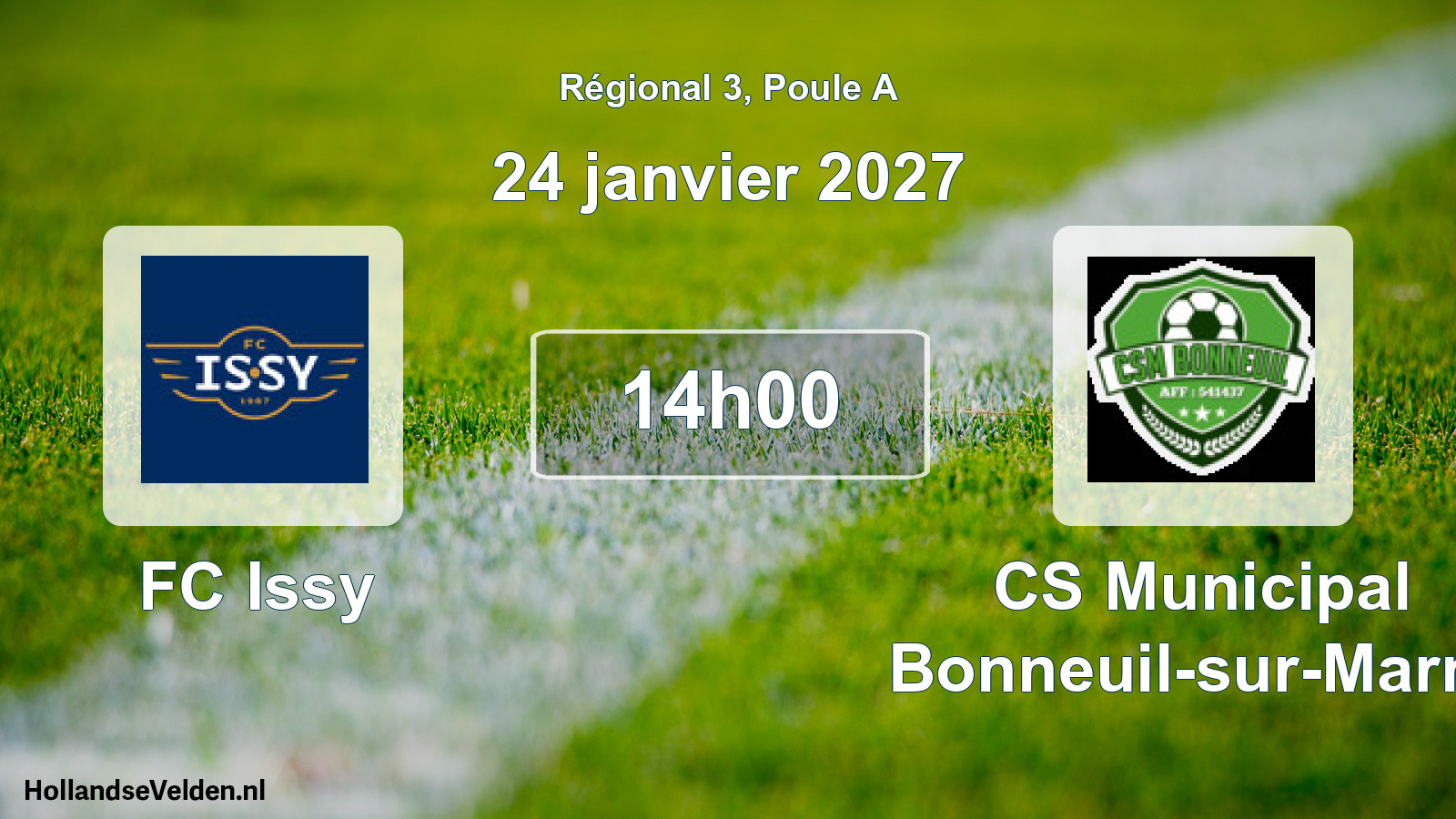 Scheduled Match: FC Issy - CS Municipal Bonneuil-sur-Marne (24 January 2027)