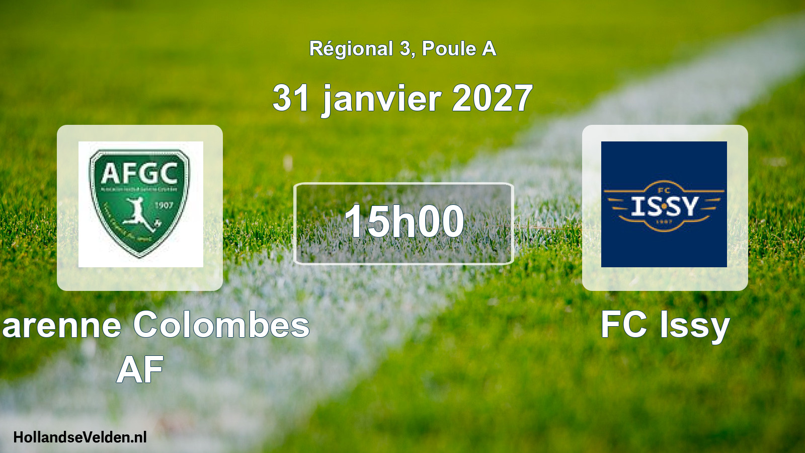 Scheduled Match: Garenne Colombes AF - FC Issy (31 January 2027)