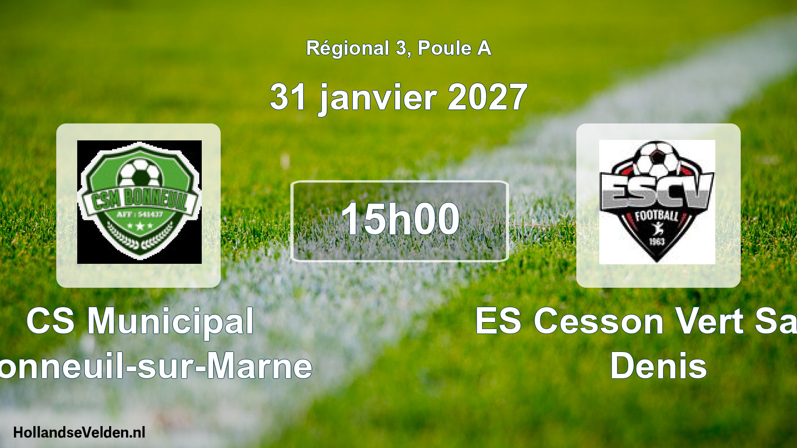 Scheduled Match: CS Municipal Bonneuil-sur-Marne - ES Cesson Vert Saint Denis (31 January 2027)