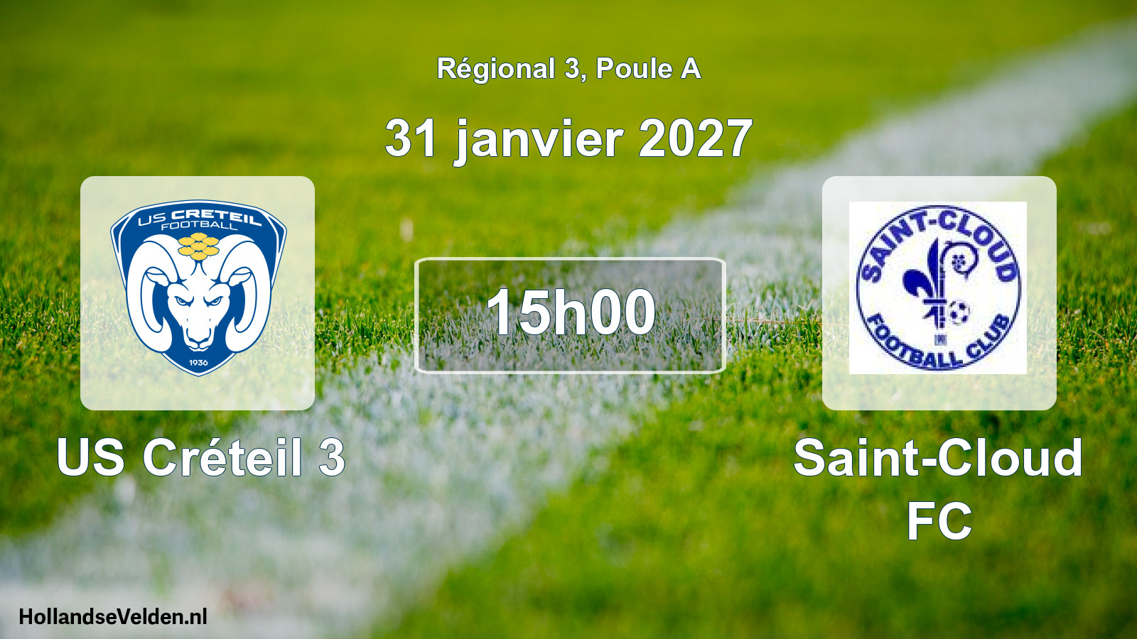 Scheduled Match: US Créteil 3 - Saint-Cloud FC (31 January 2027)