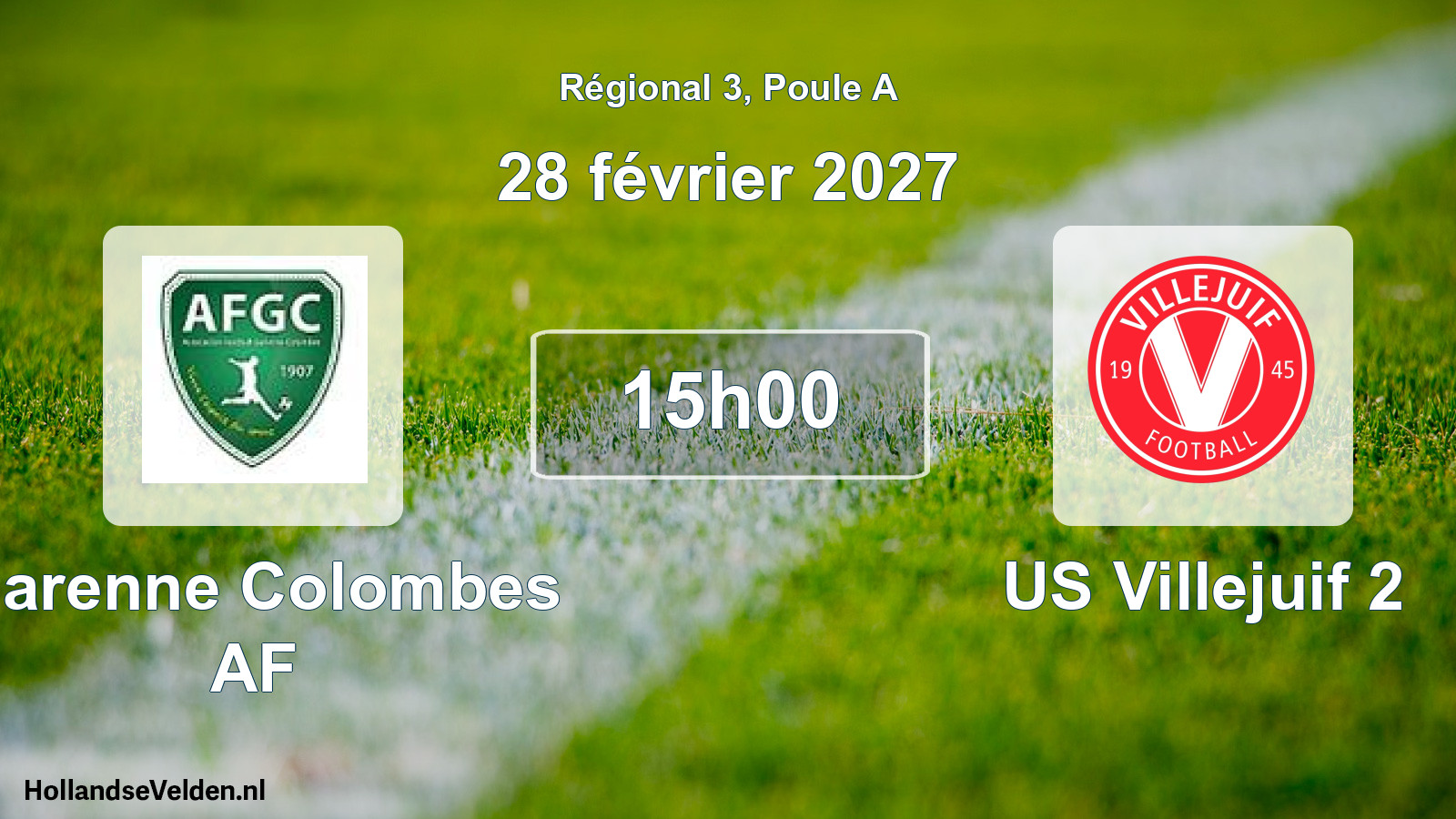 Scheduled Match: Garenne Colombes AF - US Villejuif 2 (28 February 2027)