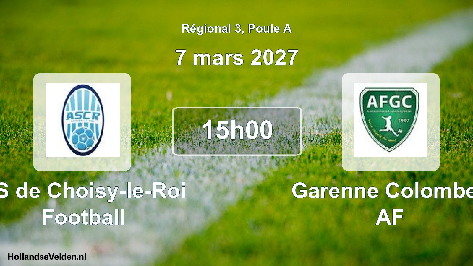 Scheduled Match: AS de Choisy-le-Roi Football - Garenne Colombes AF (7 March 2027)