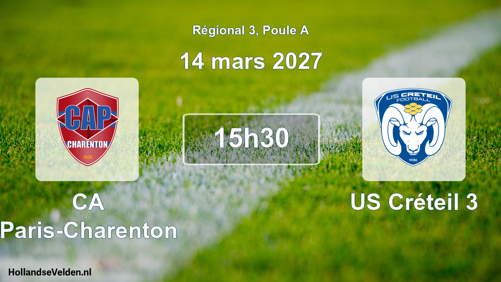 Geplande wedstrijd: CA Paris-Charenton - US Créteil 3 (14 maart 2027)